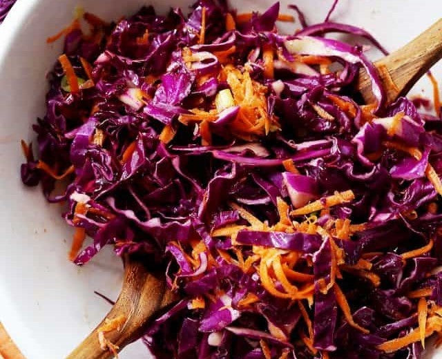 Red Cabbage and Carrot Slaw.